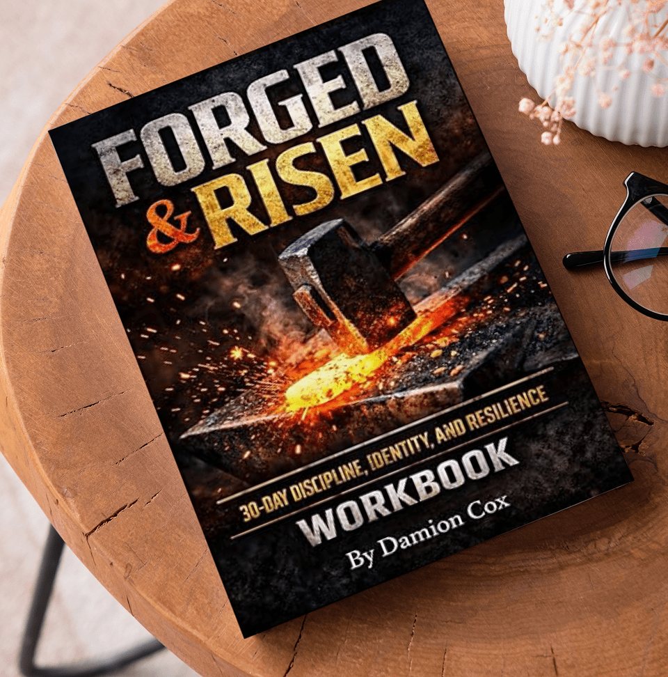 Forged & Risen workbook on a table
